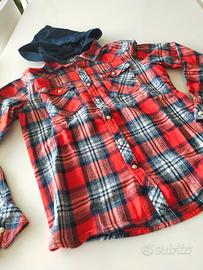 camicia scozzese NUOVA x bambino12-13 anni + felpa