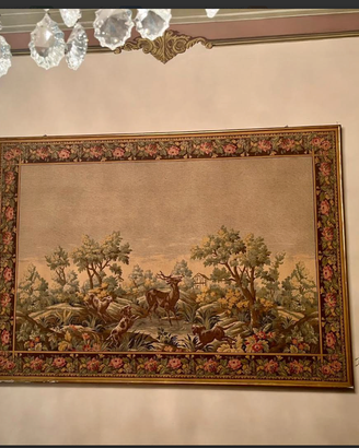 IMPONENTEmaxARAZZOstileAUBUSSON"SCENAdiCACCIA"'900