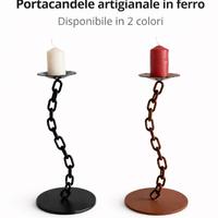 Portacandele artigianale in ferro