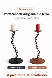 Portacandele artigianale in ferro