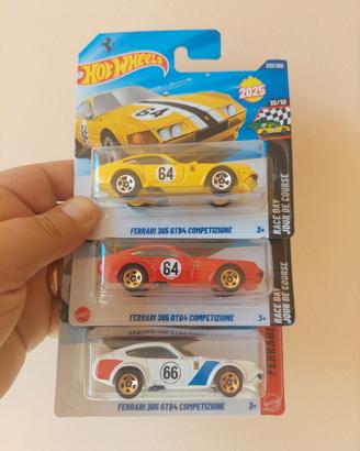 3 Ferrari 365 gtb4 Competizione  hotwheels 