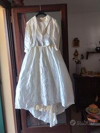 Abito da sposa con coda, puro raso, taglia 44
