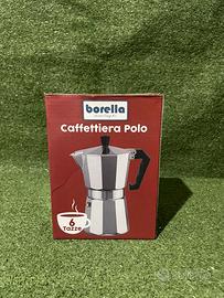 Macchinetta per caffè Borella-6 tazze in acciaio