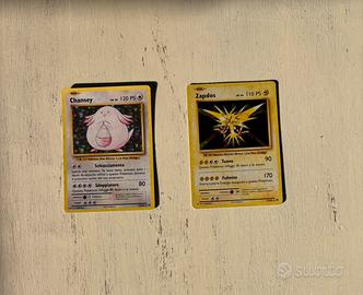 Carte Pokèmon Set evoluzioni- Zapdos Chansey holo