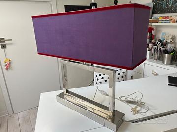 Lampada da tavolo in acciaio cromato
