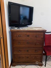 Cassettiera in legno massello con 4 cassetti