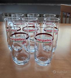 8 Bicchieri in vetro da bar Mangiaebevi vintage