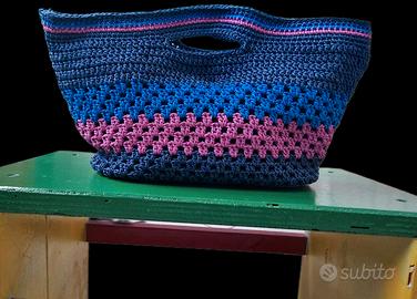 Borsa realizzata a mano, uncinetto