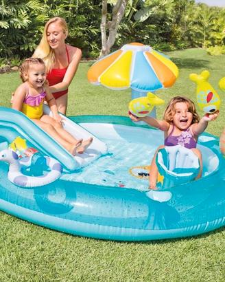 Piscina gonfiabiile con scivolo  per bimbi