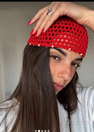 Crochet Uncinetto Mesh Skull Cappello Hat Beanie