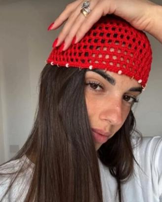 Crochet Uncinetto Mesh Skull Cappello Hat Beanie