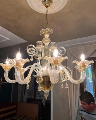Lampadario vetro soffiato Murano