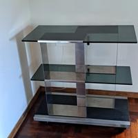 Carrello rettangolare portatelevisore vetro scuro