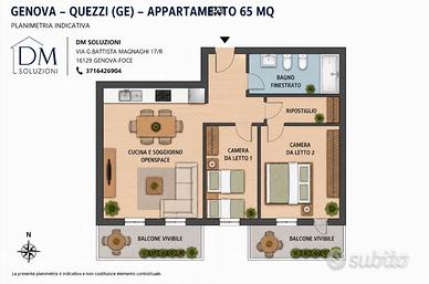 Quezzi luminoso trilo con due balconi