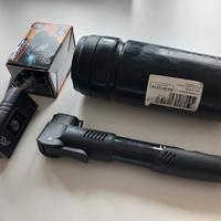 Accessori bici pompa luce e portaoggetti