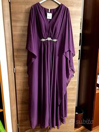 Abito Cerimonia Viola Hope Caftano Gioiello NUOVO