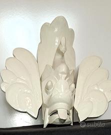 Maschera Etnica GURULU RAKSHA Legno Bianco - 31x31