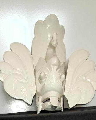 Maschera Etnica GURULU RAKSHA Legno Bianco - 31x31