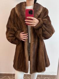 Pelliccia vera visone marrone vintage