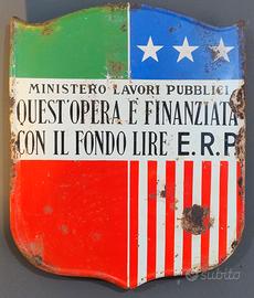 insegna in metallo smaltato anni 50 