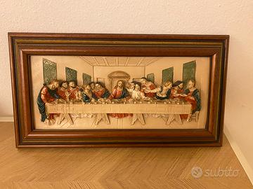 Quadro con scultura in rilievo dell’ Ultima Cena
