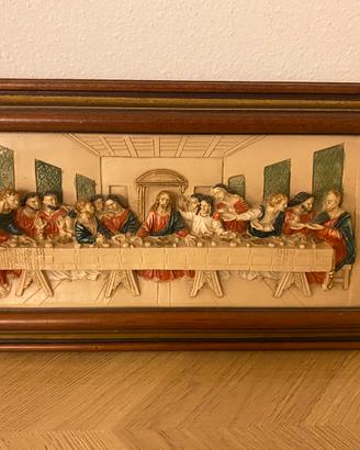 Quadro con scultura in rilievo dell’ Ultima Cena