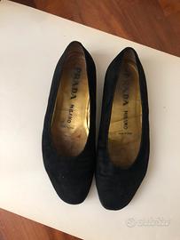 Ballerine  PradaCamoscio nero originali  tg 37