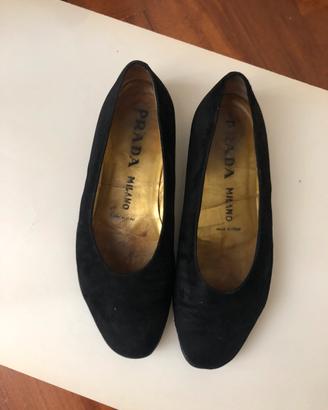 Ballerine  PradaCamoscio nero originali  tg 37