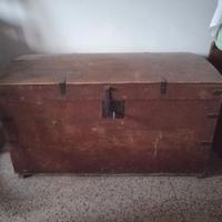 Baule in legno antico vintage  Cm 97x52x52 2 ugual