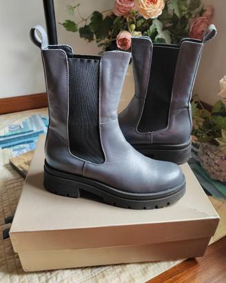 stivaletti chelsea boots n°40 grigi vera pelle