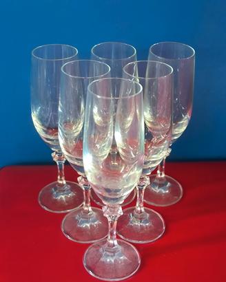 eleganti bicchieri di cristello da prosecco(set 6)