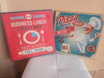 coppia quadretti per cucina o taverna 