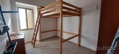 Letto a soppalco matrimoniale alla francese