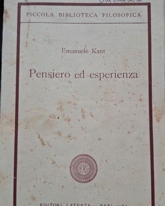 libro Pensiero ed esperienza, Kant, 1963