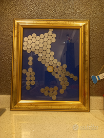 Quadro con monete lire