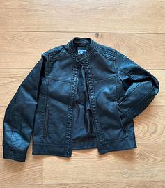 Giacca in pelle nera “Jack & Jones” ragazzo 10 Y