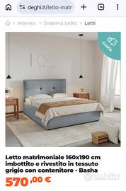 letto nuovo e materasso solo aperto