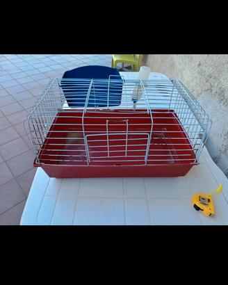 gabbia per conigli con beveraggio e restrelliera 