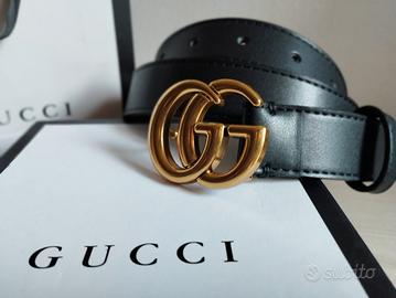 CINTURA GUCCI DOPPIA G VERA PELLE  