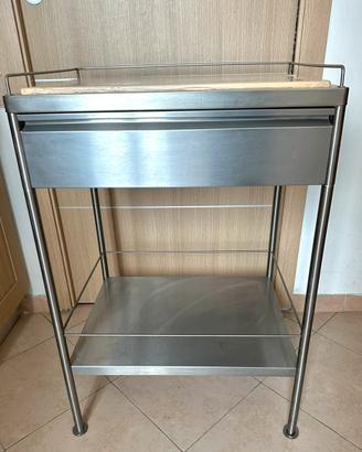 Carrello da cucina Acciaio Inox cassetti tagliere