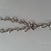 Collana in acciaio rodiato