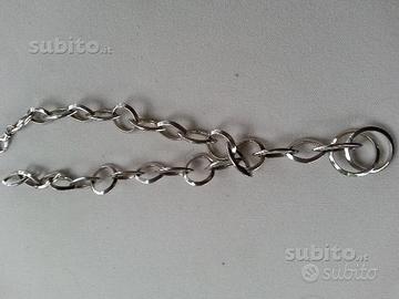 Collana in acciaio rodiato