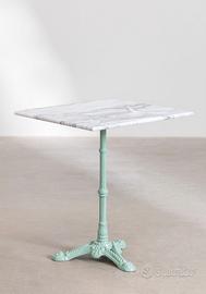 Tavoli marmo bianco – Piede verde pastel – 60 cm