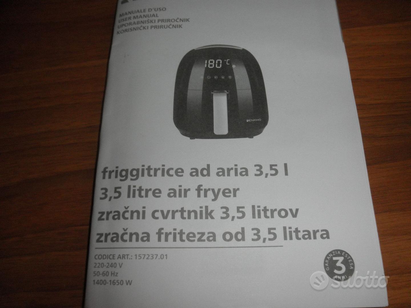 Enkho Friggitrice ad aria da 3,5 litri