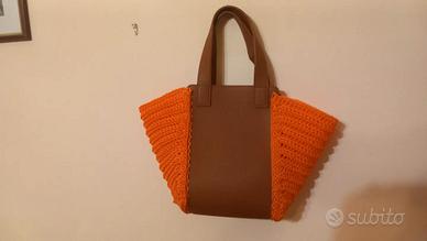 borsa bella centrale di pelle laterale cordino 