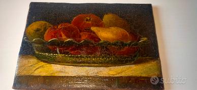 Quadro dipinto a olio su tela riportato su cartone