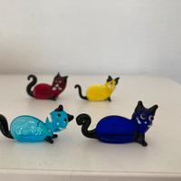 Cinque gattini in vetro di Murano