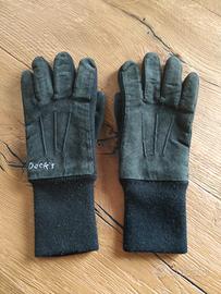 Guanti uomo Dack's neri scamosciati e lana