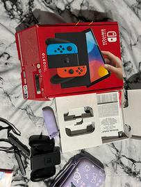 Nintendo Switch OLED Blu/Rossa + Animal Crossing
