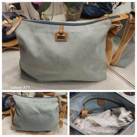 BORSA TELA JEANS E PELLE GAI MATTIOLO
